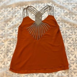 Naked Zebra orange strappy unique tank.